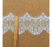 Eyelash Lace Mesh Trim, 9m Multicolor Sewing Embroidery Lace Trim Ribbon 10 cm Wide(White)