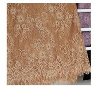 Eyelash Lace Mesh Trim, Eyelash Lace Fabric in Multicolor, Size 150cm x 3m(Brown)