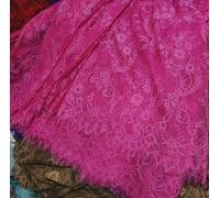 Eyelash Lace Mesh Trim, Eyelash Lace Fabric in Multicolor, Size 150cm x 3m(Rose red)