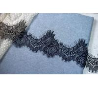 Eyelash Lace Mesh Trim, Lace Trim Ribbon Multicolor 3 Meters(Black)
