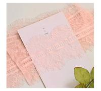 Eyelash Lace Mesh Trim, Pack of 5 Double Eyelash Lace in Multicolor, 3 Meters Long and 10-12 cm Wide(Orange Pink)