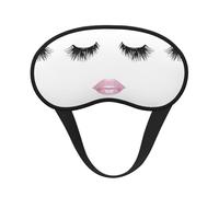Eyelash Lip White Blocking Light Mask Sleep Aid, Comfortable Blackout Sleep Mask for Travel Yoga, Soft Eye Cover