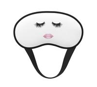 Eyelash Lip White Print Sleep for Adults Comfortable Eye Mask for Travel Camping Light Blocking Nap Cover