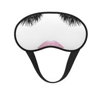 Eyelash Lip White Print Sleep Mask Soft Cover Eye No Pressure for Sleeping, Eye Masks for Side Sleepers
