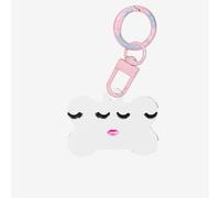Eyelash Lips Printing Acrylic Dog Bone Ornament,Dog Tags Personalized Pet Ornament, Key Chain Bone Shaped Id Tags