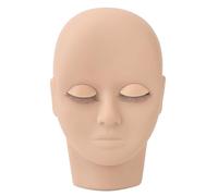Eyelash Mannequin Head Double Layer Lash Extensions Makeup Practice Head in 3 Colors (Light Brown)