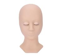 Eyelash Mannequin Head High Simulation Soft Silicone Makeup Practice Mannequin Head with Detachable Eyes for Beginners Professionals Beauty Training Display Models Pink Skin (Single eyelid pink + 1