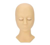 Eyelash Mannequin Head High Simulation Soft Silicone Makeup Practice Mannequin Head with Detachable Eyes for Beginners Professionals Beauty Training Display Models Pink Skin (Single eye skin color +