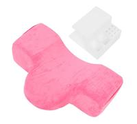 Eyelash Pillow with Shelf, Lash Bed Pillow with Organizer Stand, Acrylic Shelf Eyelash Neck Pillow with Storage Box for False Eyelashes and Tools, Ergonomic Memory Foam U - Shaped