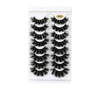 Eyelash Shapes Gel Volume 8 Eyelashes Wispy Faux Pairs Long Eyelashes 8D Lashes Cat Lashes Pack Multipacks False Thick Dramatic Mink Eyeliner Blue (C, One Size)