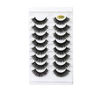 Eyelash Shapes Gel Volume 8 Eyelashes Wispy Faux Pairs Long Eyelashes 8D Lashes Cat Lashes Pack Multipacks False Thick Dramatic Mink Eyeliner Blue (I, One Size)