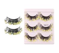 Eyelash Strips - 3 Pair Voluminous Curled Eye Make Up Supplies,Fake Eye Lashes - for Women Girlfriend Her Wife Stage Party Festival Performance Club