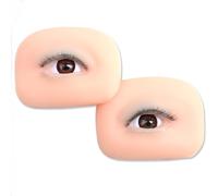 Eyelash Training Mannequin Head for Lash Extension Practice Head for Eyelash Extensions and Make Up 3 Layers Makeup Practice for Beginner (M5（both eyes）)