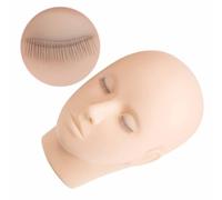 Eyelash Training Mannequin Head for Lash Extension Practice Head for Eyelash Extensions and Make Up 3 Layers Makeup Practice for Beginner (Regular style：About 80 lashes in both eyes)