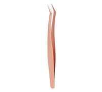 Eyelash Tweezers Ergonomic Rose Gold Stainless Steel False Eyelashes Extension Tweezers (Short Oblique Tweezer)