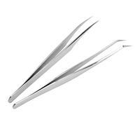 Eyelash Tweezers, Lash Tweezers For Eyelash Extensions, 2pcs Stainless Steel Eyelash Grafting Tweezers Curved Eyelash Extension Tweezers Lash Extension Tweezers for Eyelash Extensions