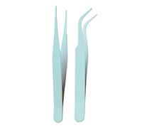 Eyelash Tweezers Set - Stainless Steel Straight Tweezers, Eyelash Extension Tool, Beauty Tweezers with Precision Handle, Solid Color Design | Accurate Control