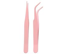 Eyelash Tweezers Set - Stainless Steel Straight Tweezers, Eyelash Extension Tool, Beauty Tweezers with Precision Handle, Solid Color Design | Accurate Control