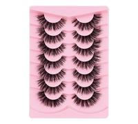 Eyelashes D Curl Faux Mink Fluffy Cat Eye 20MM Dramatic False Eyelashes Look Like Extensions Wispy Full 7 Pairs Pack