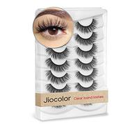 Eyelashes Faux lashes Cross Fluffy Natural Look False Eyelashes 7 Pairs Jiocolor Wispy Eyelashes Pack Soft Reusable Lashes DJ-6