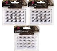 Eyelashes Individual Cluster lashes | Knot-Free Eyelash Clusters, Wispy Cluster Lashes for Natural Cat Eye Look, Fluffy Fake Eyelashes Strip Lashes, Russian Individual Eyelashes-Pack of 3-Medium