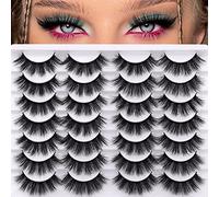 Eyelashes Natural Strip Cat Eye False Clear Band 3D Fake Eyelashes Fluffy Volume Short Faux Mink Eyelashes 14 Pairs