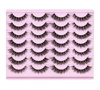 Eyelashes Natural Strip Cat Eye Lashes False Wispy Clear Lash Band 3D Fake Eyelashes Fluffy Volume Short Faux Mink Eyelashes 14 Pairs