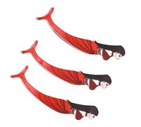 Eyelashes Tweezers False Eyelash Curlers Applicator Nippers Stainless Steel Red Set of 3 for Makeup Artists and Beauty Enthusiasts