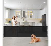 Eyeleaf Retractable Stair Gate,3M Extra Wide Baby Gate for Doorways/Kitchen/Hallways,Baby Gate for Stairs,Stair Gates for Baby/dogs,Indoor/Outdor Use(Black, 300cm*86cm)