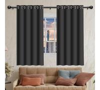 Eyelet Blackout Curtains 320 x 210 cm Soft Thermal Insulated Black Out Privacy Window Curtain Drapes for Living Room Bedroom Windows Nursery, Dark Grey