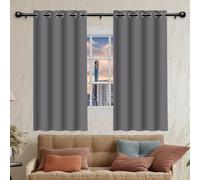 Eyelet Blackout Curtains 320 x 210 cm Soft Thermal Insulated Black Out Privacy Window Curtain Drapes for Living Room Bedroom Windows Nursery, Light Grey
