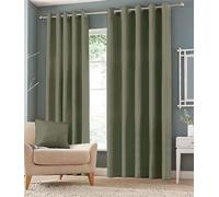 Eyelet Blackout Curtains for Bedroom Living Room Two Thermal Insulated Panels Noise Reduction Window Treatment [Army Green, 66" x 54"]