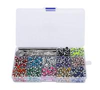 Eyelet Button Colorful Metal Hollow Rivet Grommet Kit with Punch Install Tool for Leather Crafts Belts Clothes DIY 2400 Pieces 12 Colors