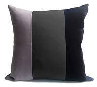 Eyelet curtains Ring Top Fully Lined Pair 3 Tone Black Grey Silver (21"X21" COVER only)