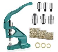Eyelet Machine, Heavy Duty Grommet Machine Eyelet Machine Punch Hand Press Machine Eyelet Punch Rivet Press Green Hand Press Machine with 3 Dies and 900 Eyelets Powerful Return Spring, Cast Iron