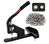 Eyelet Machine, Ring-Less Buckle Machine, Universal 3-Wheel Eyelet Machine, Manual Press Machine, with 3 Dies and 1500 Pieces of 6/8/102Mm Eyelets Nozzle Set, JZRRSLUHK
