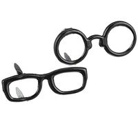 EYELET OUTLET Shape Brads-Black Glasses 12/Pkg