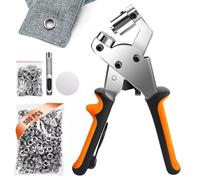 Eyelet Plier Grommet Tool Kit, Eyelet Punch Kit 10mm, Magnetic Hole Punch with 500 Pcs Metal Grommet Eyelets, Eyelet Pliers Fabric Hole Punch for Punching Hole of PVC Banners, Tarpaulins, Cardboard