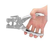 Eyelet Plier,Hole Punch Pliers Eyelet Setting Tool Portable Manual Tool for Sealing, Punching 3mm-12mm Adjustable of Leather and Paper with Non-slip Grip and 100Pcs Buttons
