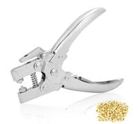 Eyelet Plier, Hole Punch Pliers Eyelet Setting Tool, Portable Manual Tool, Make a 5MM Aperture Hole, Maximum Hole Thickness of 3MM, with Non-Slip Grip and 100Pcs Buttons, for Punching And Binding