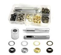 Eyelet Punch Kit, 120 Sets 6mm Grommet Set with Hole Punch Tool, Metal Grommet Tool Kit, Eyelets with 3pcs Installation Repair Tools for Fabric, Leather, Clothes, Canvas Hole Punches