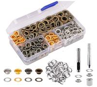 Eyelet Punch Kit, 120Pcs 6mm Metal Grommet Sets with Hole Punch Tool
