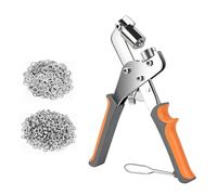 Eyelet Punch Kit, Grommet Hole Punch Plier with 300 pcs 10mm Metal Grommet Eyelets, Grommet Machine Hand Press Tool for Tarpaulin Ring Repair and Installation