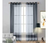 Eyelet Sheer Curtains50 x 180 cmThermal InsulationSemiTransparent for Bedroom & Living RoomVarious Sizes AvailablePolyesterGray