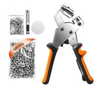 Eyelets and Punch, Eyelet Punch Kit, Magnetic Grommets Eyelets Set with 500 Grommets (10mm), Grommet Press Hole Punch Plier, Handheld Eyelet Pliers Grommet Kit for Tarpaulin, Fabrics, PVC Banners
