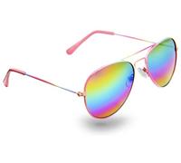 Eyelevel Aurora Sunglasses for Girls - Pink Pilot Sunglasses with Rainbow Lens - 100% UVA/UVB Protection & CAT3 Lens - For Girls 5-10 years