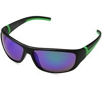 Eyelevel Men's REBEL REBEL Oval Sunglasses 65, Black/Green/Blue Mirror