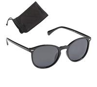 Eyelevel Women's CHRISSIE CHRISSIE Round Polarized Sunglasses 52, Shiny Black