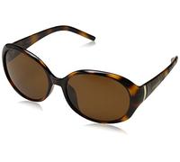 Eyelevel Women's JOCELYN Oversized Polarized Sunglasses Brown frame with patterned temple with gold metal decal - With UV400 Protection and a CAT3 brown Polarized Lens