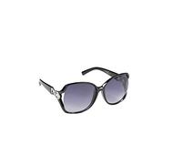 Eyelevel Women's LEXIE LEXIE Rectangular Sunglasses Great looking Ladies Sunglasses in Black with silver metal decal with diamante - With UV400 Protection and a CAT3 Lens